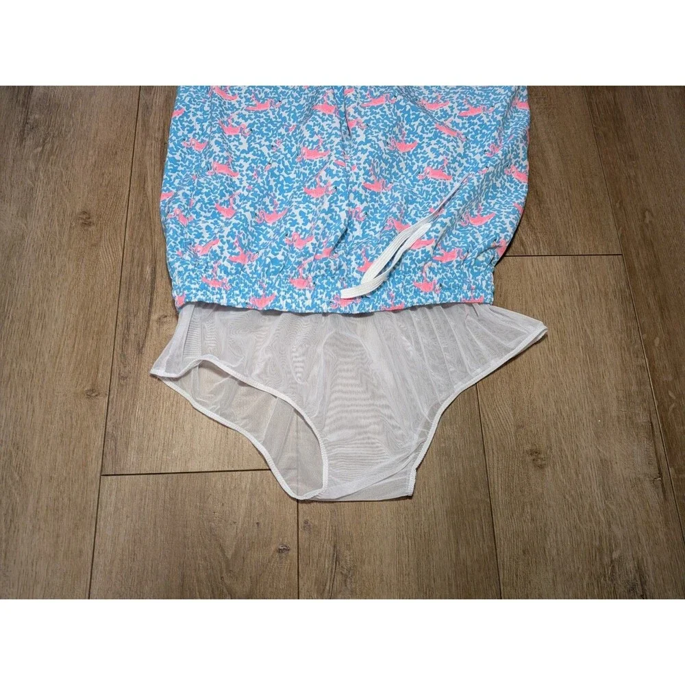 Chubbies Mens Blue Pink Flamingo Print Swim Trunks 5 Inch Inseam Medium M
